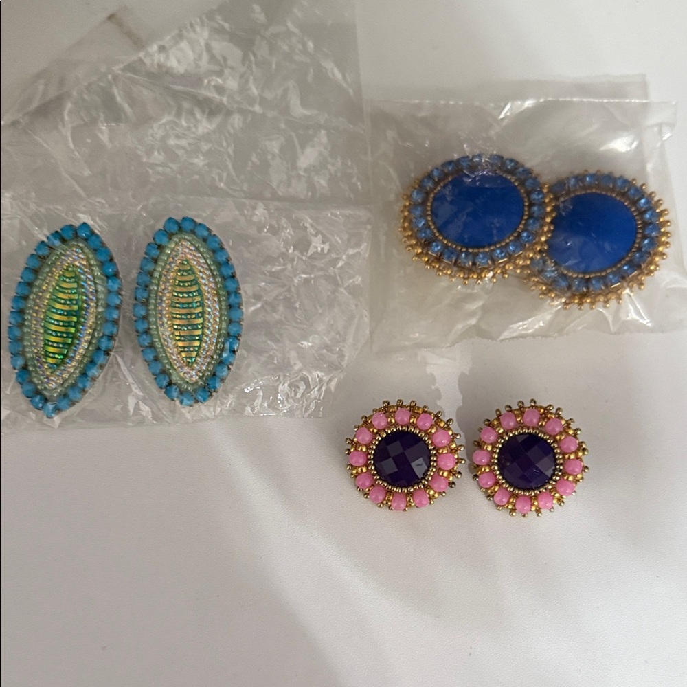 Elegant Multicolor Beaded Earrings Set